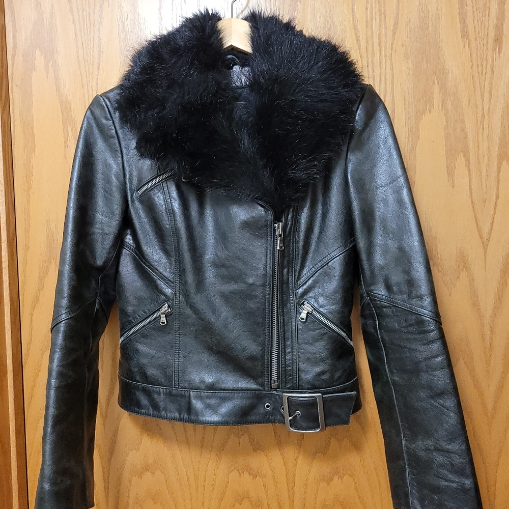 Express 100% leather motorcycle jacket